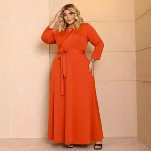 Vestido Plus Size Decote V Madrinha Traspassado