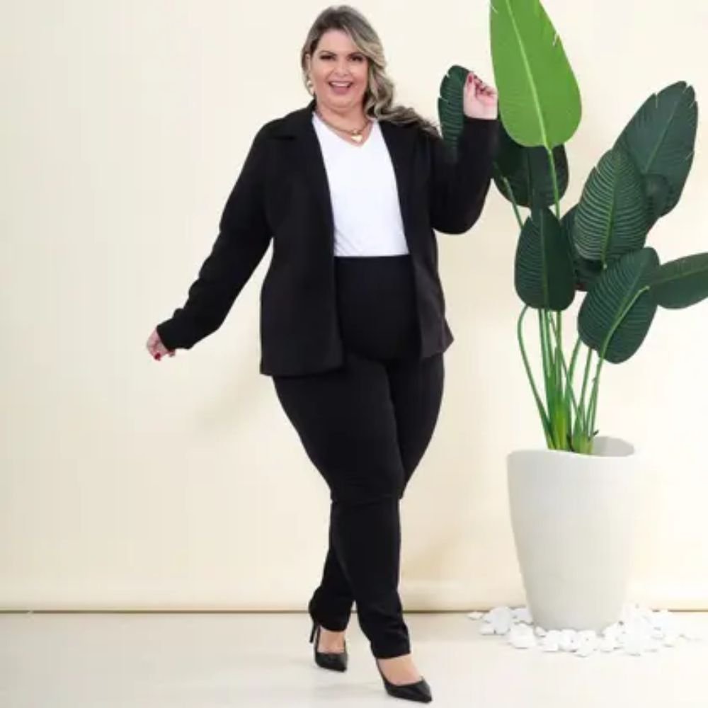 Blazer Alongado Feminino Plus Size
