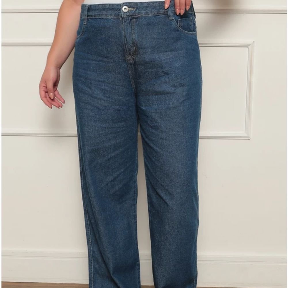 Calça Jeans Wide Leg Plus Size